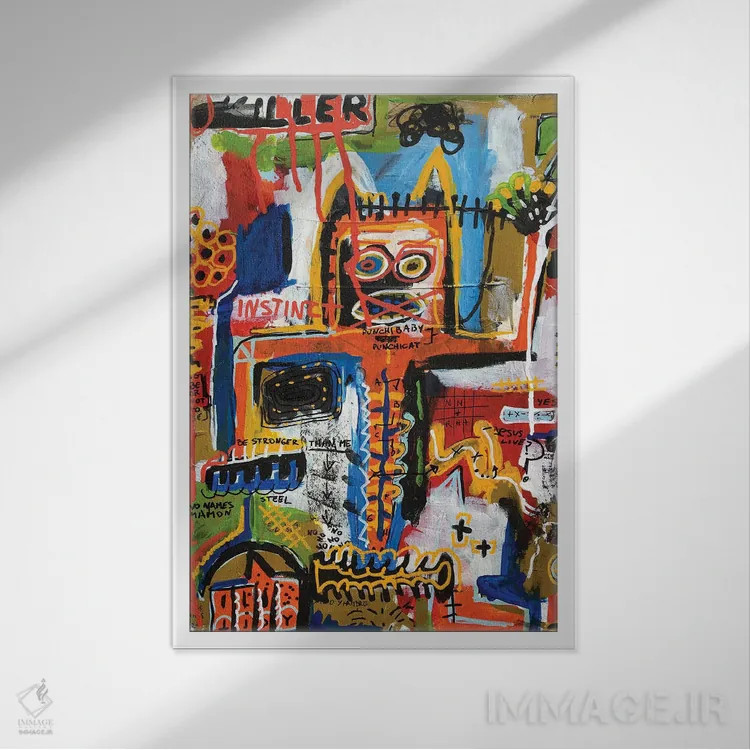تابلو انتزاعی فقط گربه من اثر دیه گو تیریگال - نمای قابدار سفید
