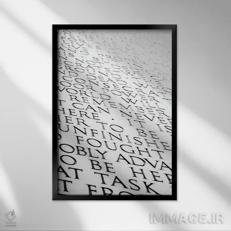 تابلو دکوراتیو نطق گتیسبورگ اثر آپریل رولند - نمای قابدار مشکی