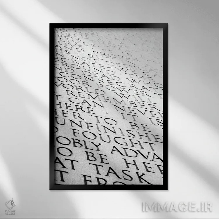 تابلو دکوراتیو نطق گتیسبورگ اثر آپریل رولند - نمای قابدار مشکی