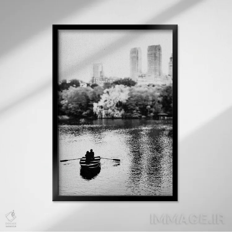تابلو دکوراتیو با من پارو بزن اثر آپریل رولند - نمای قابدار مشکی