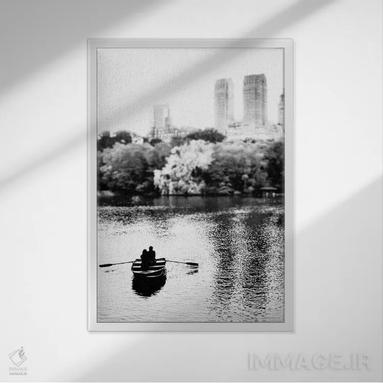 تابلو دکوراتیو با من پارو بزن اثر آپریل رولند - نمای قابدار سفید
