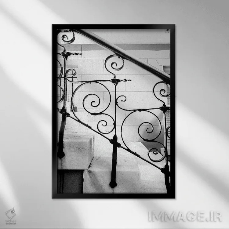 تابلو دکوراتیو آهن ساوانا اثر آپریل رولند - نمای قابدار مشکی