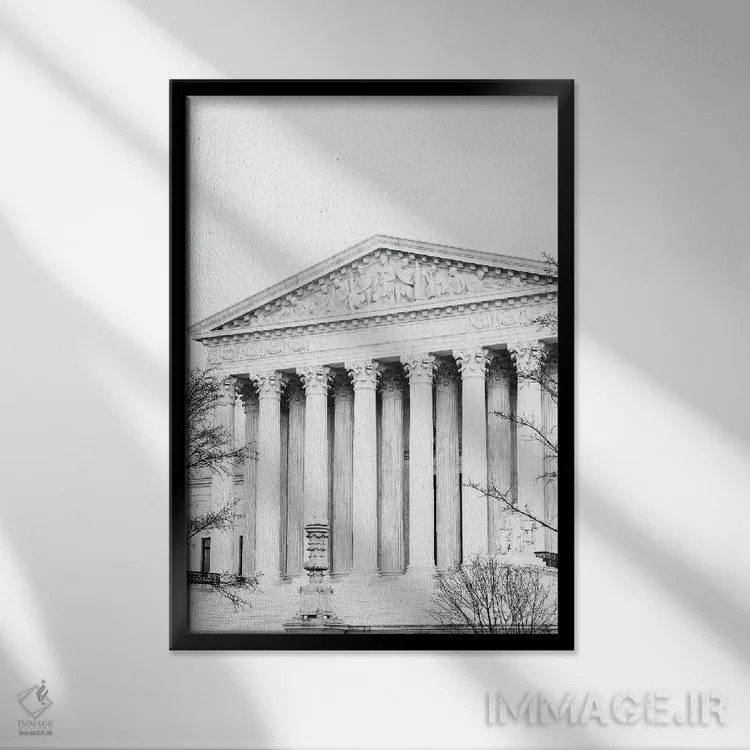 تابلو دکوراتیو دیوان عالی کشور اثر آپریل رولند - نمای قابدار مشکی