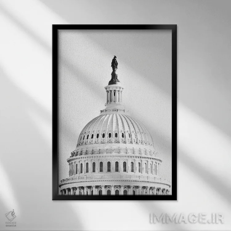 تابلو مینیمال قله اثر آپریل رولند - نمای قابدار مشکی