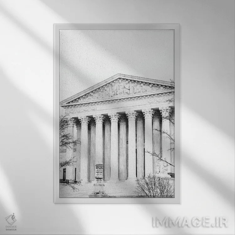 تابلو دکوراتیو دیوان عالی کشور اثر آپریل رولند - نمای قابدار سفید