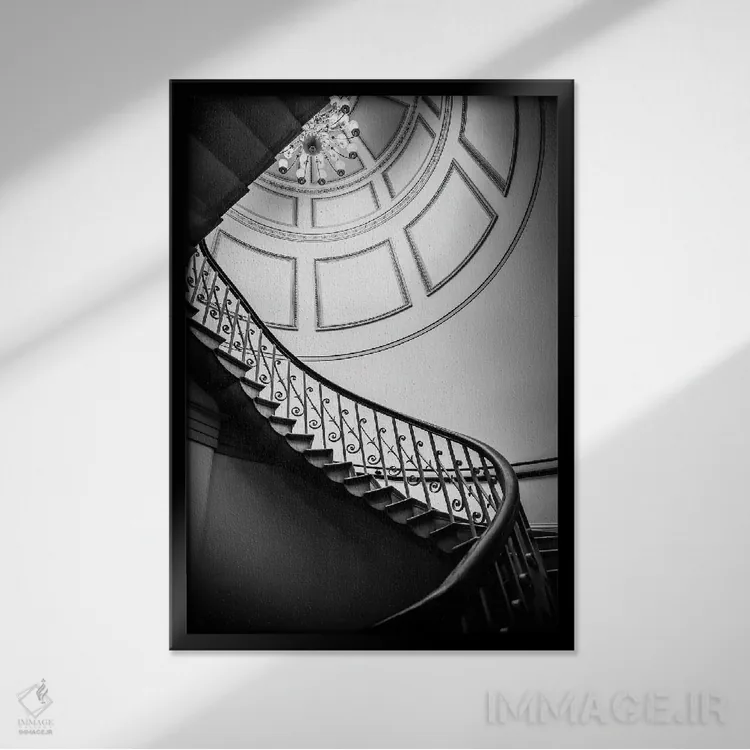 تابلو دکوراتیو مارپیچ عظیم اثر آپریل رولند - نمای قابدار مشکی
