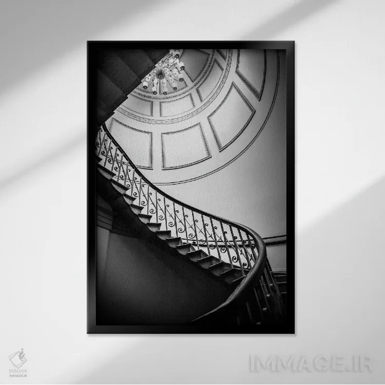 تابلو دکوراتیو مارپیچ عظیم اثر آپریل رولند - نمای قابدار مشکی