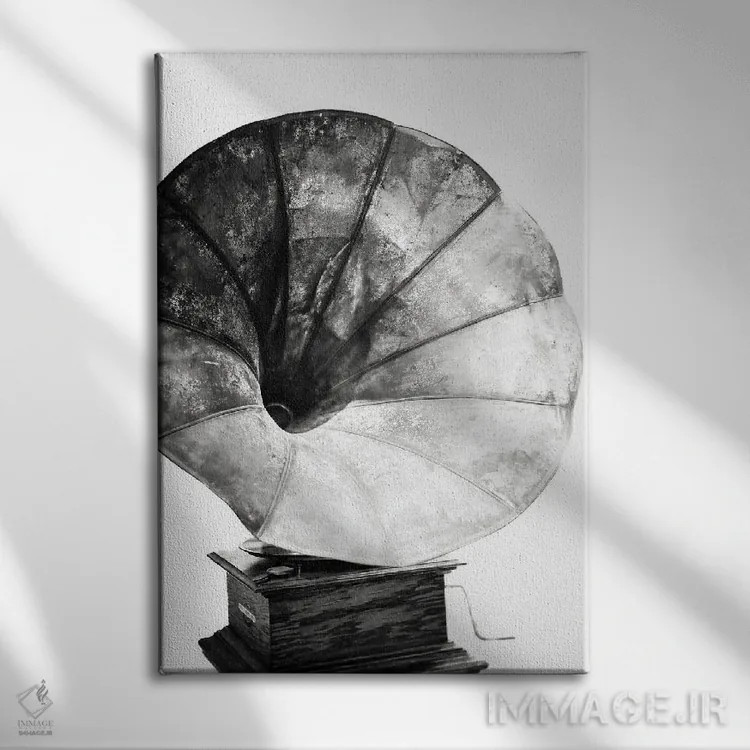 تابلو دکوراتیو گرامافون اثر آپریل رولند - نمای روبهرو روی دیوار
