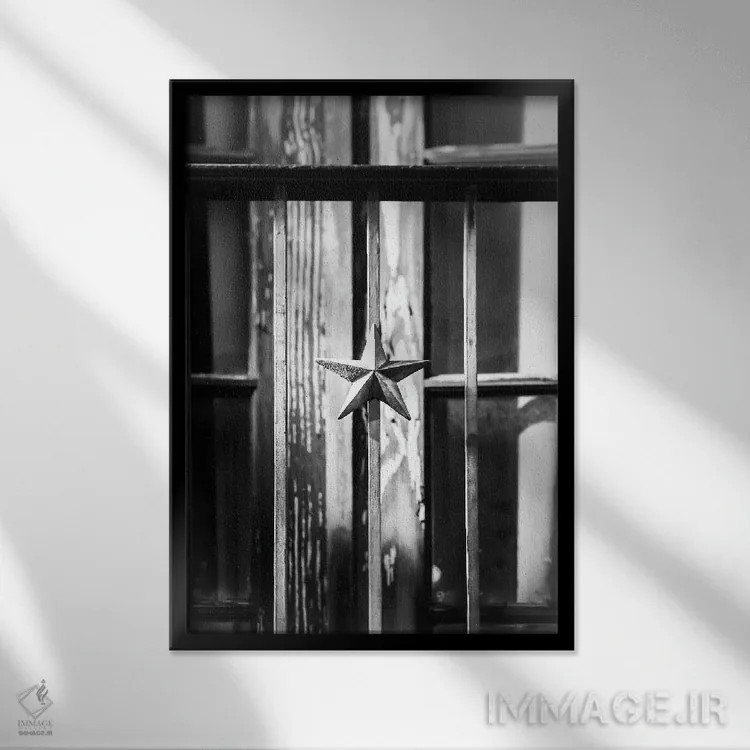 تابلو دکوراتیو ستاره تگزاس اثر آپریل رولند - نمای قابدار مشکی