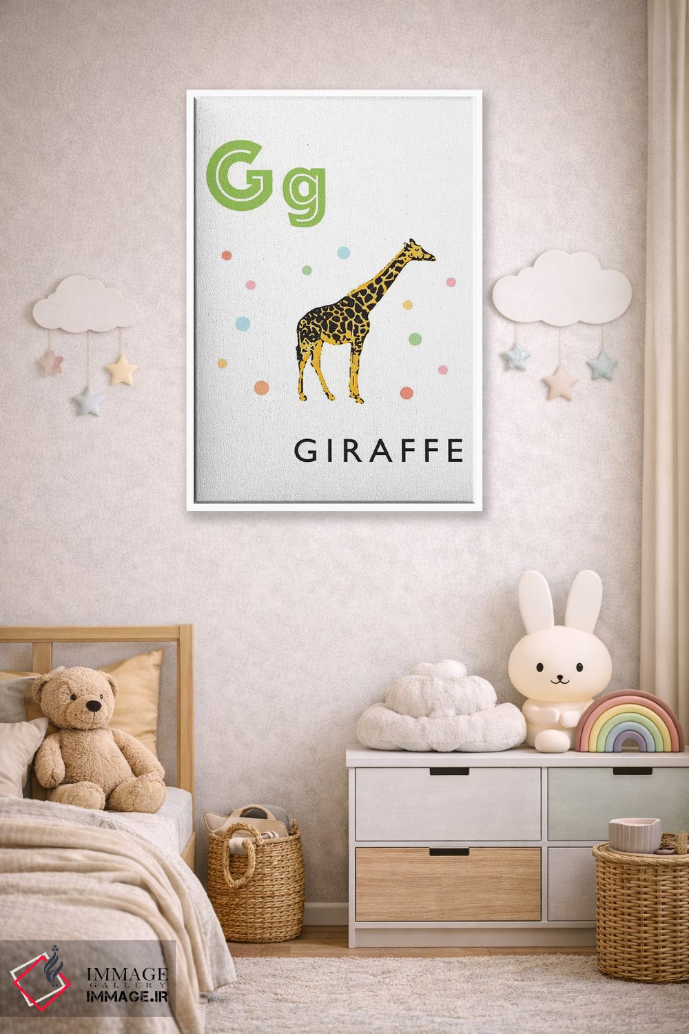 تابلو دکوراتیو کارت های تصویری الفبا اثر پیپر پینت پیکسلز - D4W