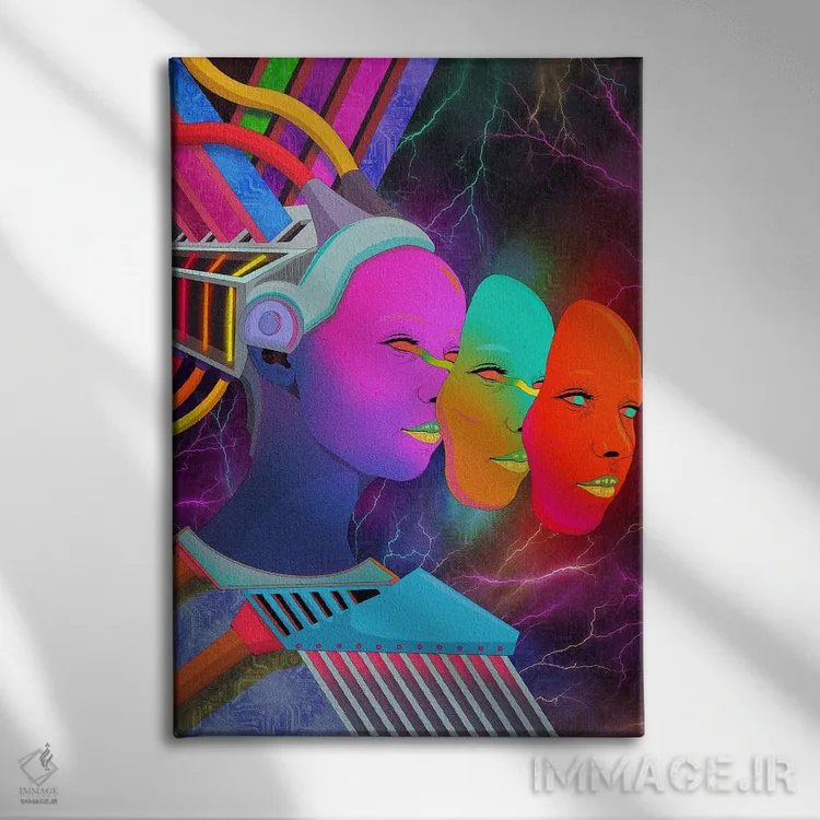 تابلو دکوراتیو تصویرسازی از خود اثر پاتریک کوئرک - نمای روبهرو روی دیوار