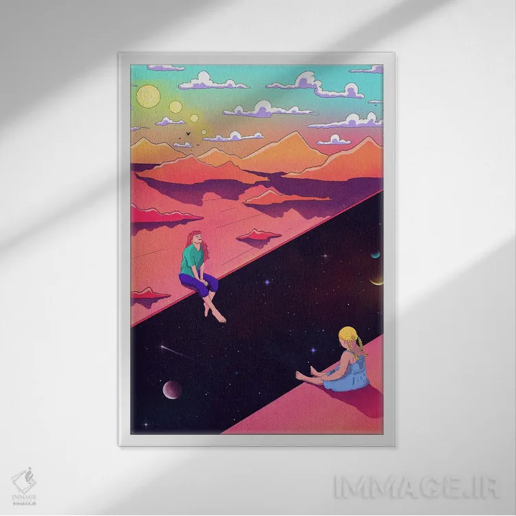 تابلو دکوراتیو لبه اثر پاتریک کوئرک - نمای قابدار سفید