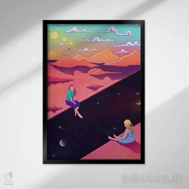 تابلو دکوراتیو لبه اثر پاتریک کوئرک - نمای قابدار مشکی