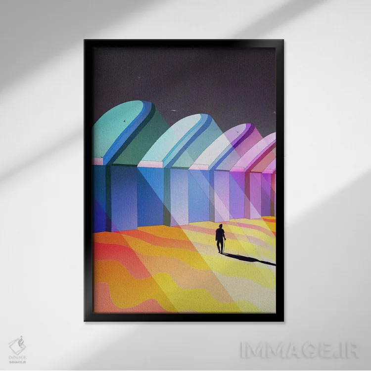 تابلو دکوراتیو تنها در خیابان بیکر اثر پاتریک کوئرک - نمای قابدار مشکی