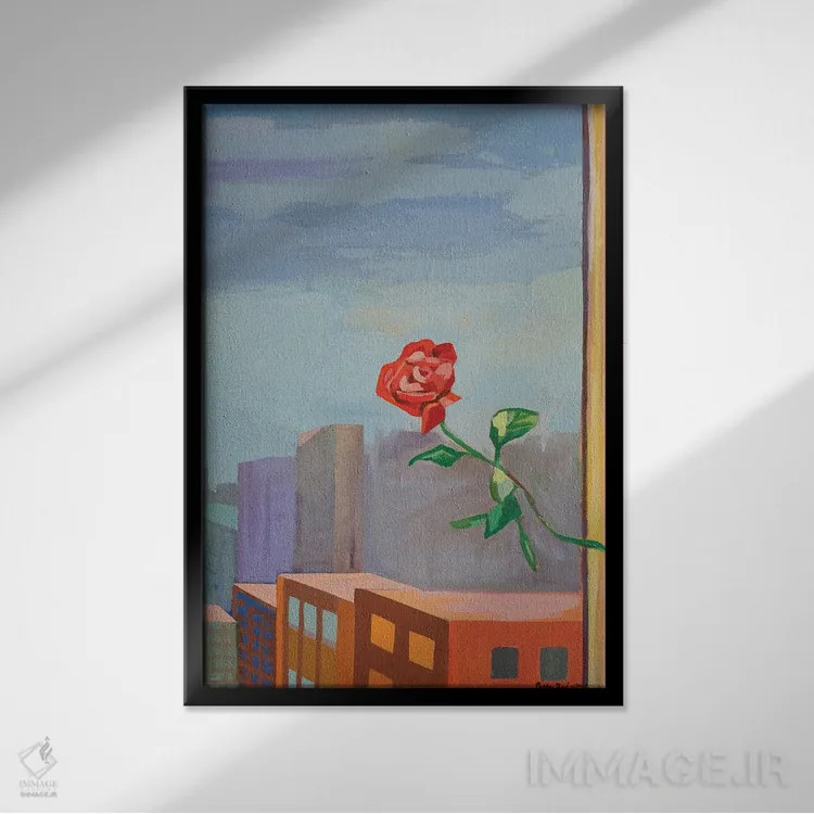 تابلو دکوراتیو رویای رز اثر پتی راجرز - نمای قابدار مشکی