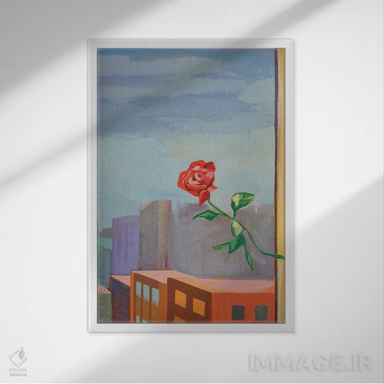 تابلو دکوراتیو رویای رز اثر پتی راجرز - نمای قابدار سفید