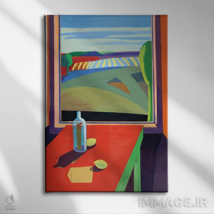 تابلو دکوراتیو لیموها و منظره مزرعه اثر پتی راجرز - نمای روبهرو روی دیوار