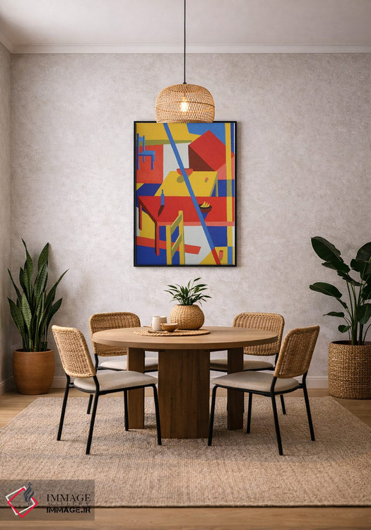 تابلو دکوراتیو Yellow, Blue,فضاهای داخلی با رنگ های قرمز، زرد و آبی اثر پتی راجرز - D2B