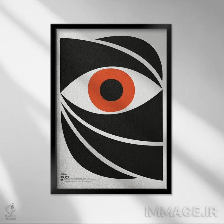 تابلو انتزاعی چشم بزرگ اثر پوسترلد - نمای قابدار مشکی