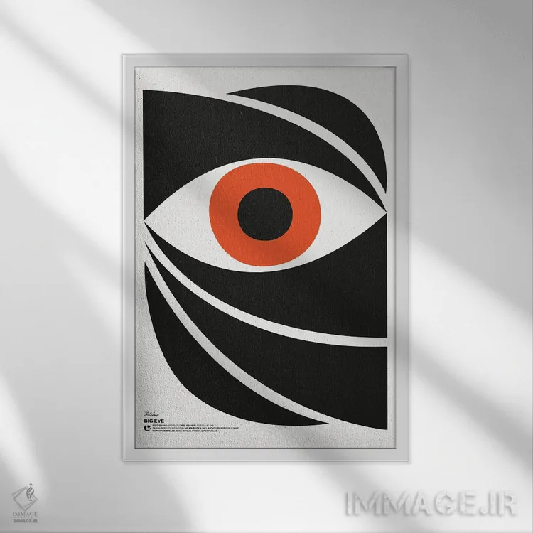 تابلو انتزاعی چشم بزرگ اثر پوسترلد - نمای قابدار سفید