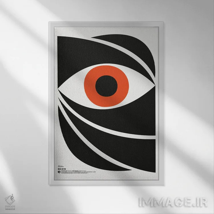 تابلو انتزاعی چشم بزرگ اثر پوسترلد - نمای قابدار سفید