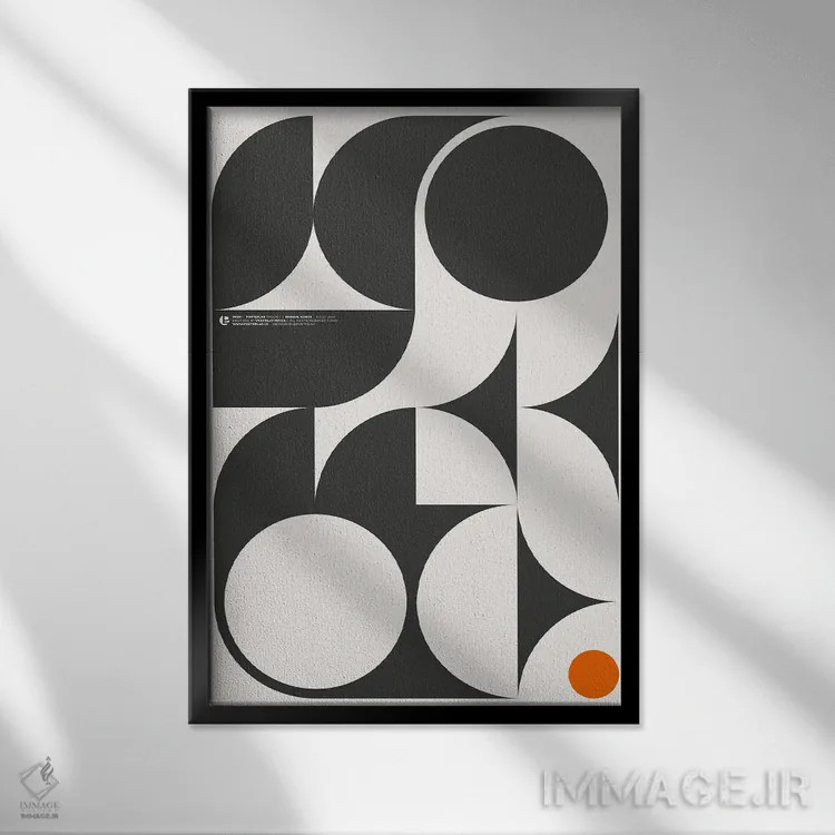 تابلو انتزاعی ام صفر بیست اثر پوسترلد - نمای قابدار مشکی