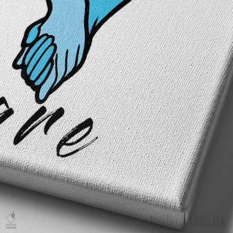 تابلو دکوراتیو عشق، یاری و مراقبت اثر مارکوس پرایم - نمای نزدیک بافت بوم