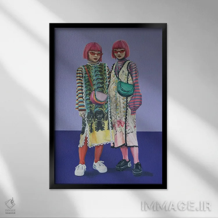 تابلو دکوراتیو کیف های دستی در سپیده دم اثر سوفیا پرسفونه آمبروز - نمای قابدار مشکی