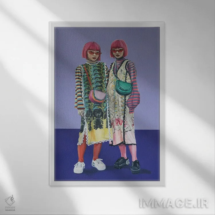 تابلو دکوراتیو کیف های دستی در سپیده دم اثر سوفیا پرسفونه آمبروز - نمای قابدار سفید