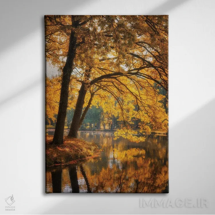 تابلو دکوراتیو برگ ها به جای طلا اثر فیلیپ سنت-لودی - نمای روبهرو روی دیوار