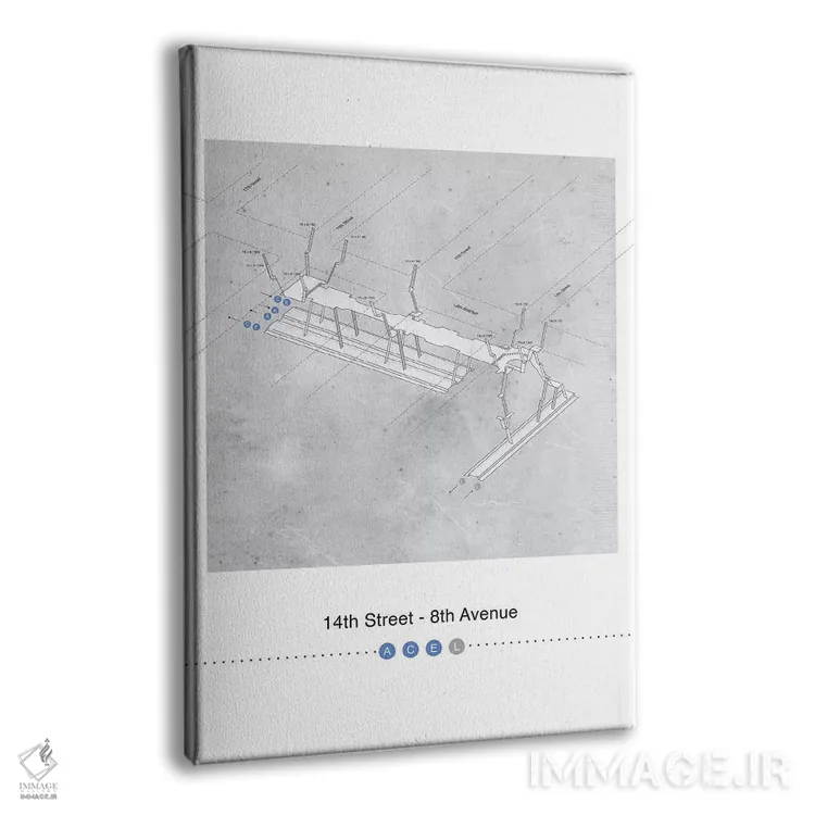 تابلو مینیمال خیابان چهاردهم اثر پروژه متروی نیویورک - نمای پرسپکتیو محصول