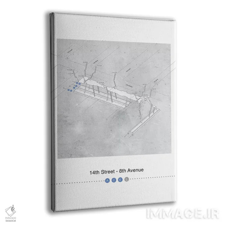 تابلو مینیمال خیابان چهاردهم اثر پروژه متروی نیویورک - نمای پرسپکتیو محصول