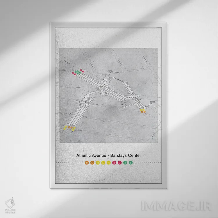 تابلو مینیمال خیابان آتلانتیک اثر پروژه متروی نیویورک - نمای قابدار سفید