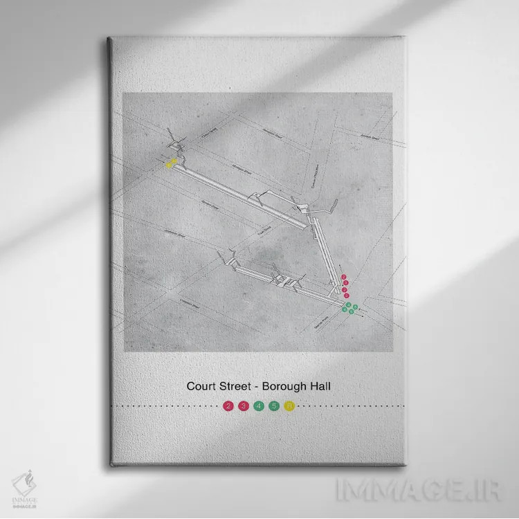 تابلو مینیمال خیابان کورت اثر پروژه متروی نیویورک - نمای روبهرو روی دیوار
