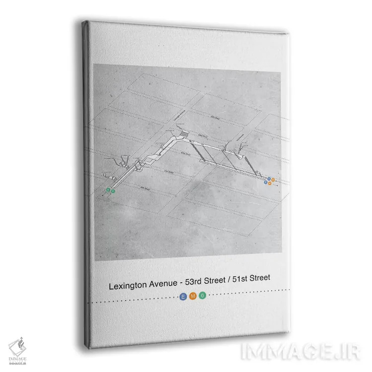 تابلو مینیمال خیابان لکسینگتون اثر پروژه متروی نیویورک - نمای پرسپکتیو محصول