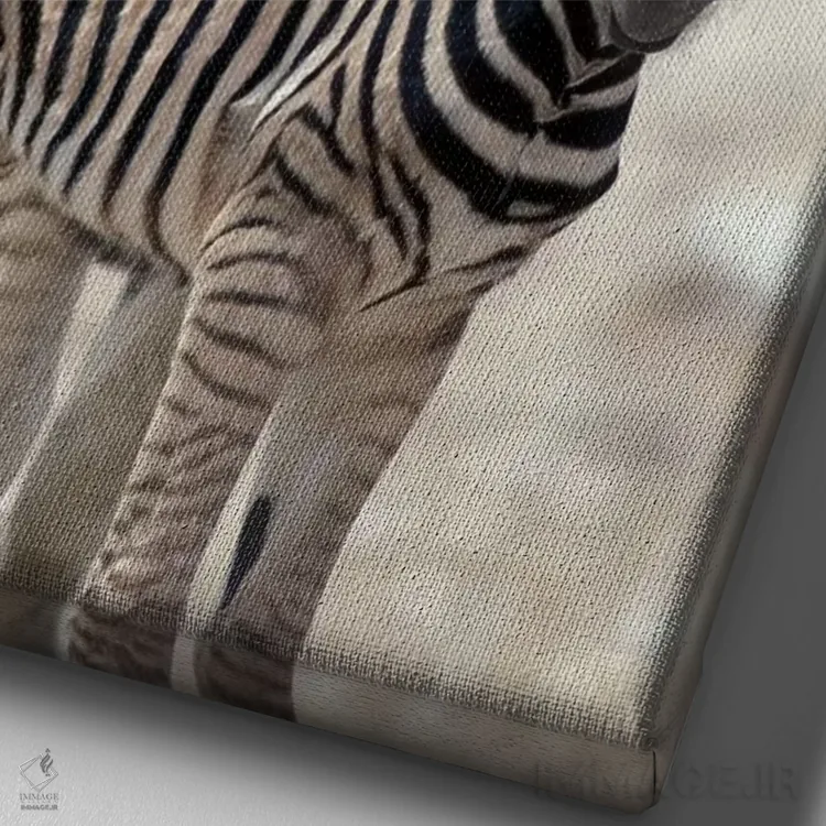 تابلو دکوراتیو Namibia, Etosha National Park,,گله گورخر در تالاب نمکی نزدیک آ… اثر پل سودرز - نمای نزدیک بافت بوم