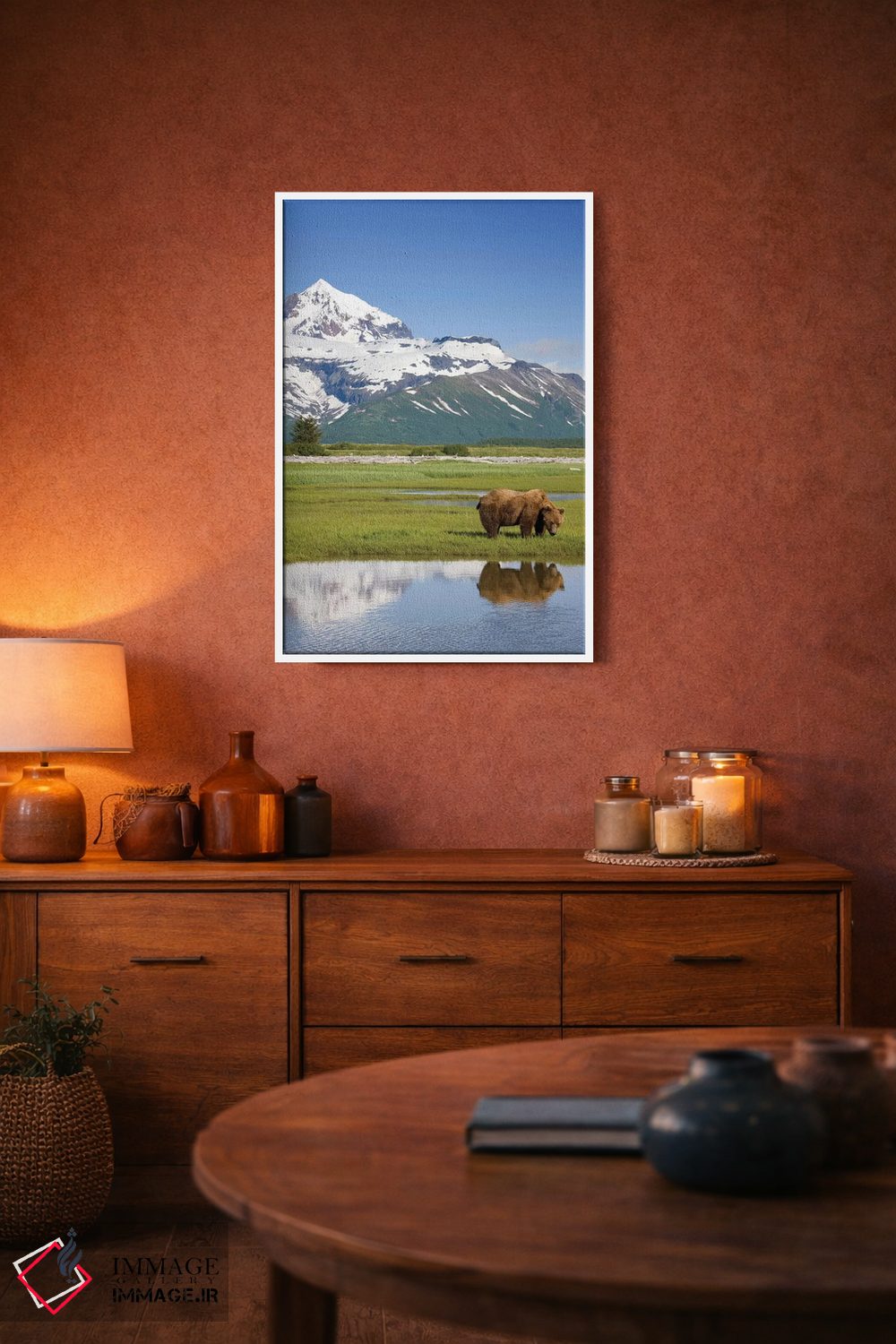 تابلو دکوراتیو Katmai National Park, Alaska, USA,خرس گریزلی در حال چرا در نزد… اثر پل سودرز - D2W