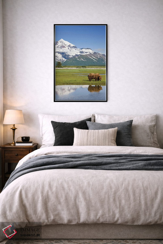تابلو دکوراتیو Katmai National Park, Alaska, USA,خرس گریزلی در حال چرا در نزد… اثر پل سودرز - D6B