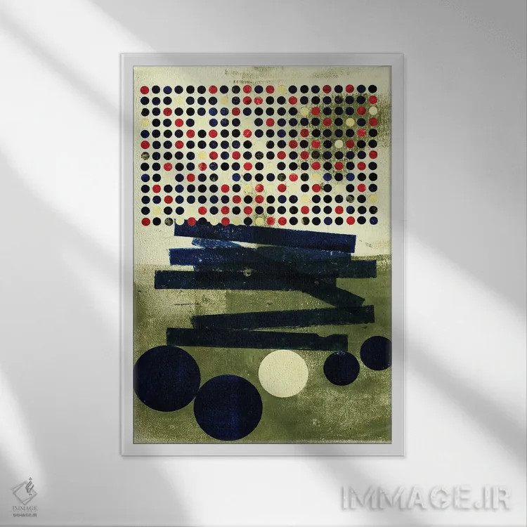 تابلو انتزاعی ناکاوش شده چهار اثر پتر استرند - نمای قابدار سفید