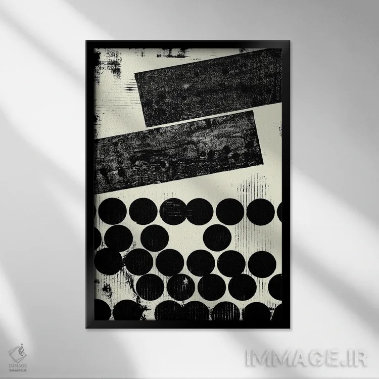 تابلو انتزاعی راه حل فضایی سیزدهم اثر پتر استرند - نمای قابدار مشکی