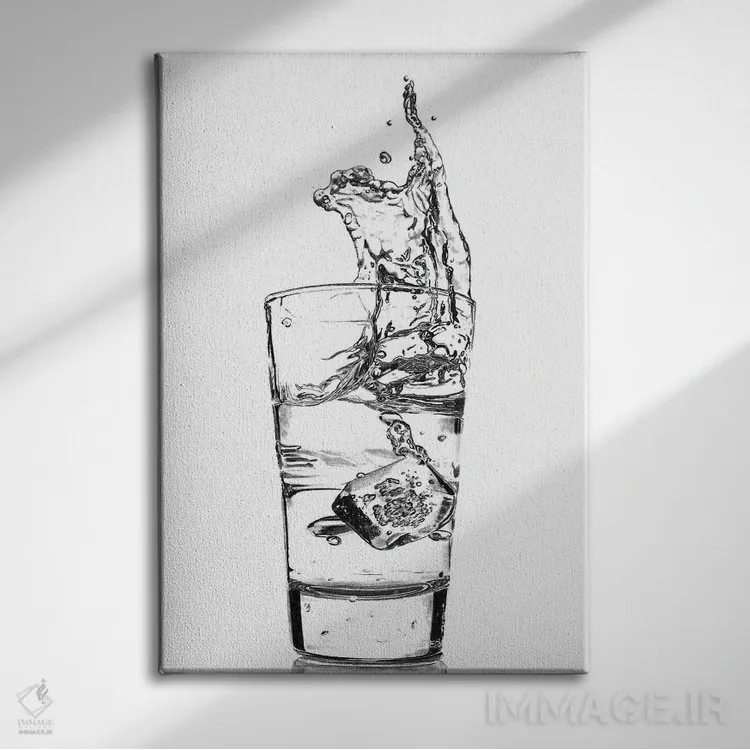 تابلو دکوراتیو پاشش آب اثر پل استوو - نمای روبهرو روی دیوار