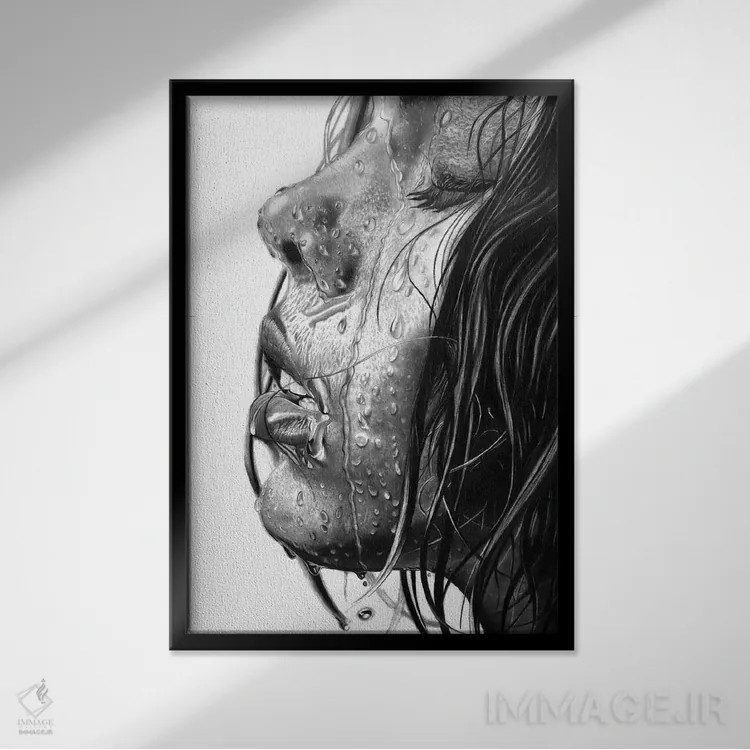 تابلو دکوراتیو خیس اثر پل استوو - نمای قابدار مشکی