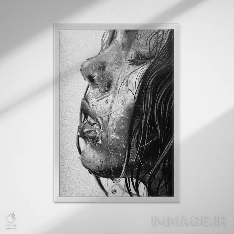 تابلو دکوراتیو خیس اثر پل استوو - نمای قابدار سفید