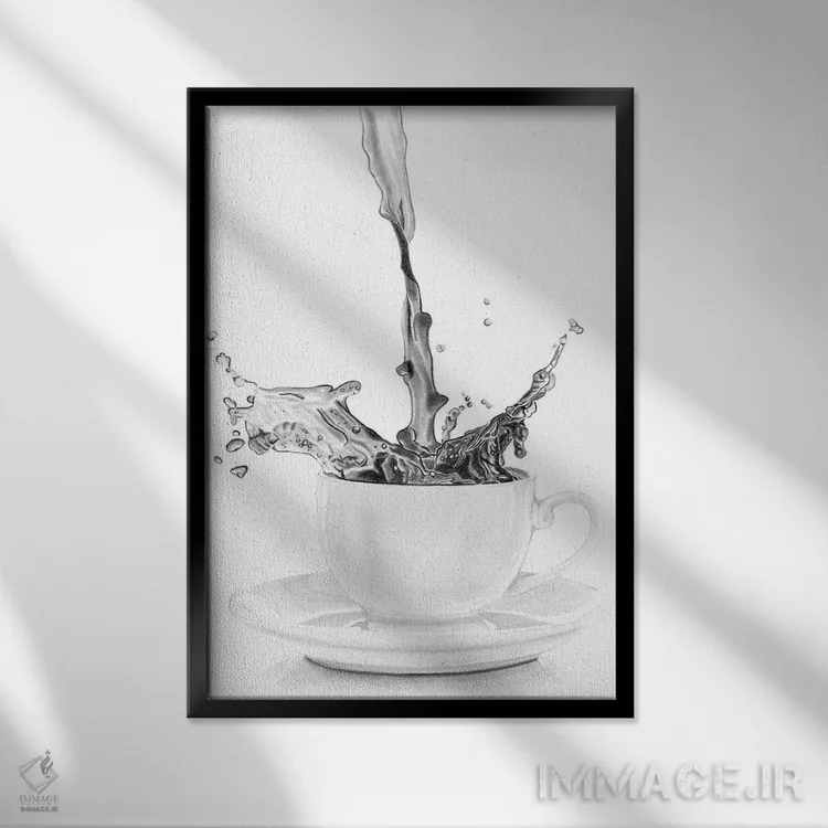 تابلو دکوراتیو پاشش قهوه اثر پل استوو - نمای قابدار مشکی