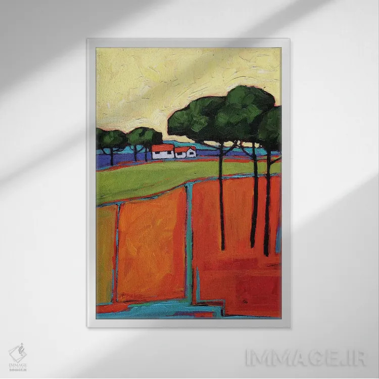 تابلو انتزاعی منظره انتزاعی I اثر پتی بیکر - نمای قابدار سفید