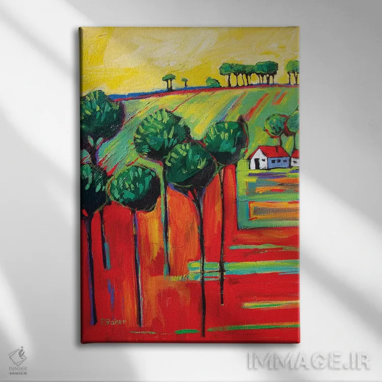 تابلو دکوراتیو منظره به سبک فاو II اثر پتی بیکر - نمای روبهرو روی دیوار