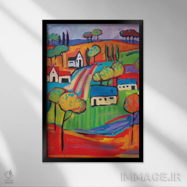 تابلو دکوراتیو منظره به سبک فاو III اثر پتی بیکر - نمای قابدار مشکی