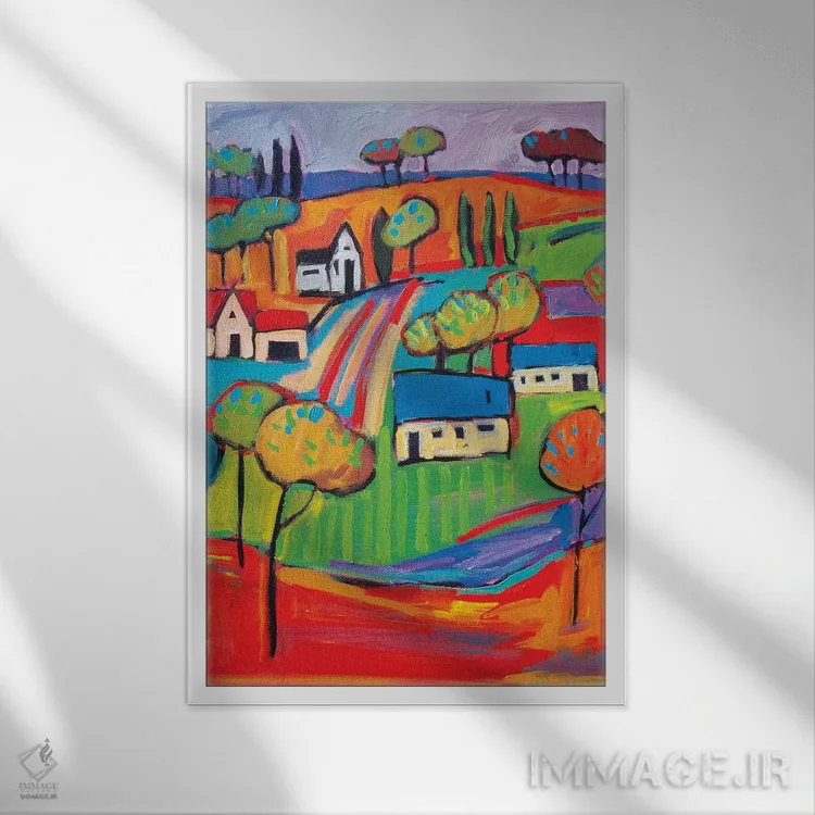 تابلو دکوراتیو منظره به سبک فاو III اثر پتی بیکر - نمای قابدار سفید