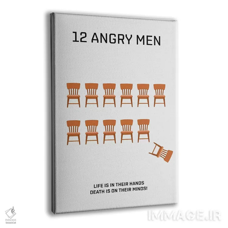 تابلو دکوراتیو پوستر مینی مالیستی دوازده مرد خشمگین اثر پوپیت - نمای پرسپکتیو محصول
