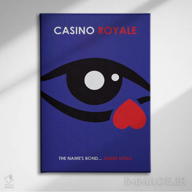 تابلو مینیمال پوستر مینی مالیستی کازینو رویال اثر پوپیت - نمای روبهرو روی دیوار